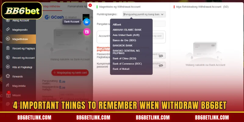 4 important things to remember when withdraw BB6bet