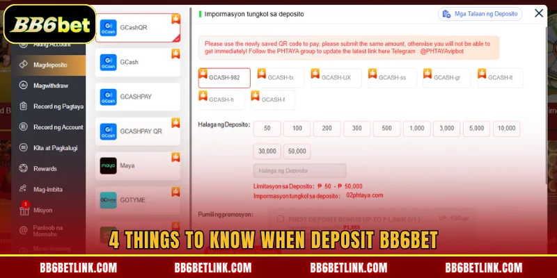 4 things to know when deposit BB6bet