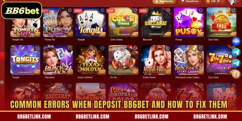 Common errors when deposit BB6bet and how to fix them
