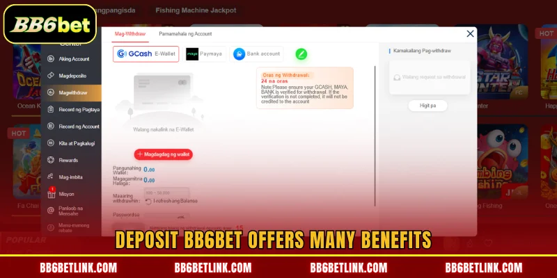Deposit BB6bet offers many benefits